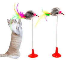 Load image into Gallery viewer, Toy Stick Feather Wand With Small Bell Mouse
