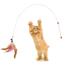 Load image into Gallery viewer, Toy Stick Feather Wand With Small Bell Mouse
