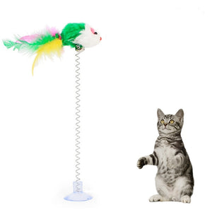 Toy Stick Feather Wand With Small Bell Mouse
